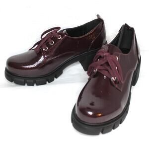 SODA Wine Burgundy Bordeaux Heeled Oxford Loafer Shoe Size 10 NWOB Chunky Heel